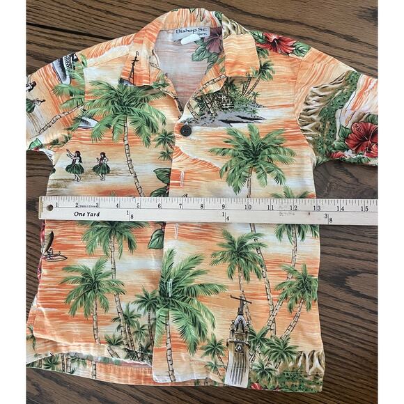 VTG Bishop St Apparel Hawaiian Toddler Palm Trees Orange Cotton Shirt-Size 2 - Picture 6 of 6